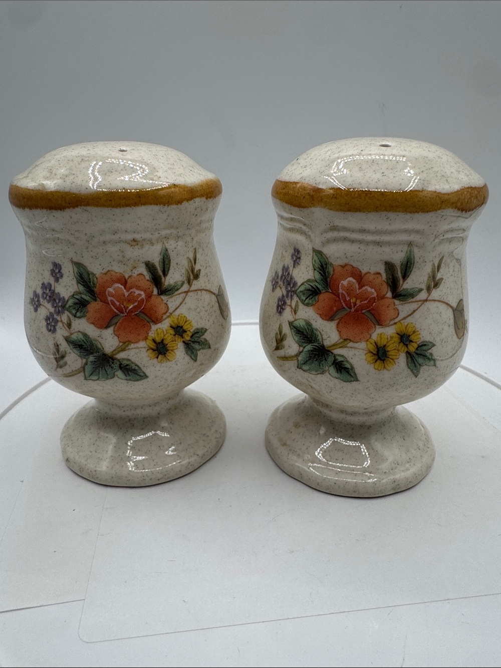 Mikasa Silk Bouquet salt and pepper shaker set Garden Club VTG 1970 - 1980